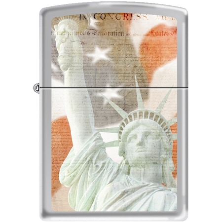 Zippo 2024 Zippo Custom 250 Hi Polish Chrome-Sol Flag Constitution 11 ZIP-250CI010634